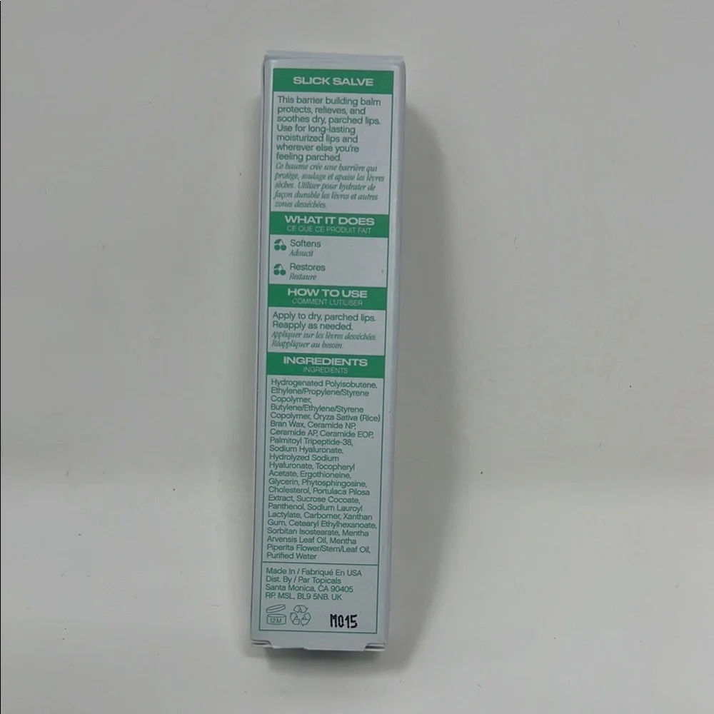 NWT Topicals Slick Salve Mint Lip Balm For Dry Lips Size 15 ml/0.5 oz